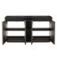 Meuble-lavabo double 60 po avec plateau à surface solide noir mat, brun chêne fumé -105079992-109252504-105076118