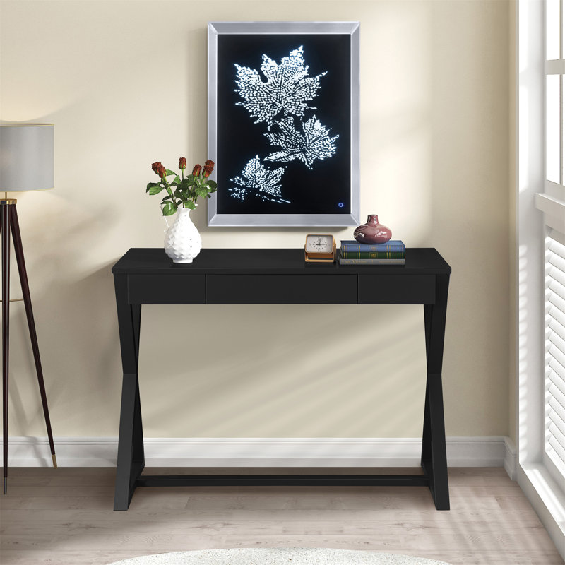 Console au fini gris anthracite Nalo (sans les chaises de bureau), Gris anthracite