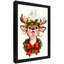 Reproduction d'art encadrée noire rétro Sweet Christmas Doe-678181722