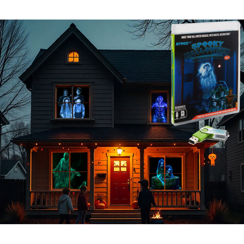 Spooky Halloween Hollusion Digital Decoration on USB Includes 8 Atmosfx Video Effects For Halloween