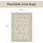 Subtle Floral Tapestry Area Rug 5' x 7' for Office, Beige Green
