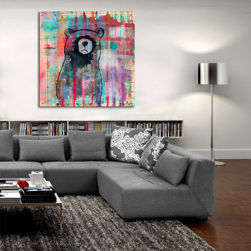Epic Art «Bear Meditates» par Zwart, verre acrylique «Bear Meditates» par Zwart, H 36 po x l 36 po x P 0,2 po