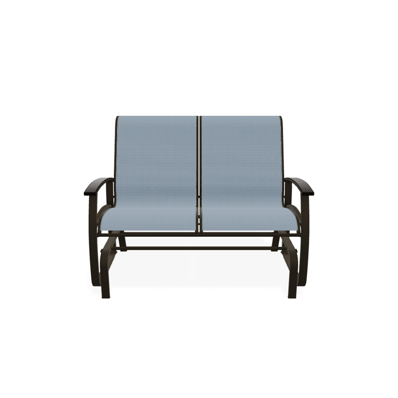 Belle Isle Outdoor Glider, Textured Beachwood, Kona P10, Aqua