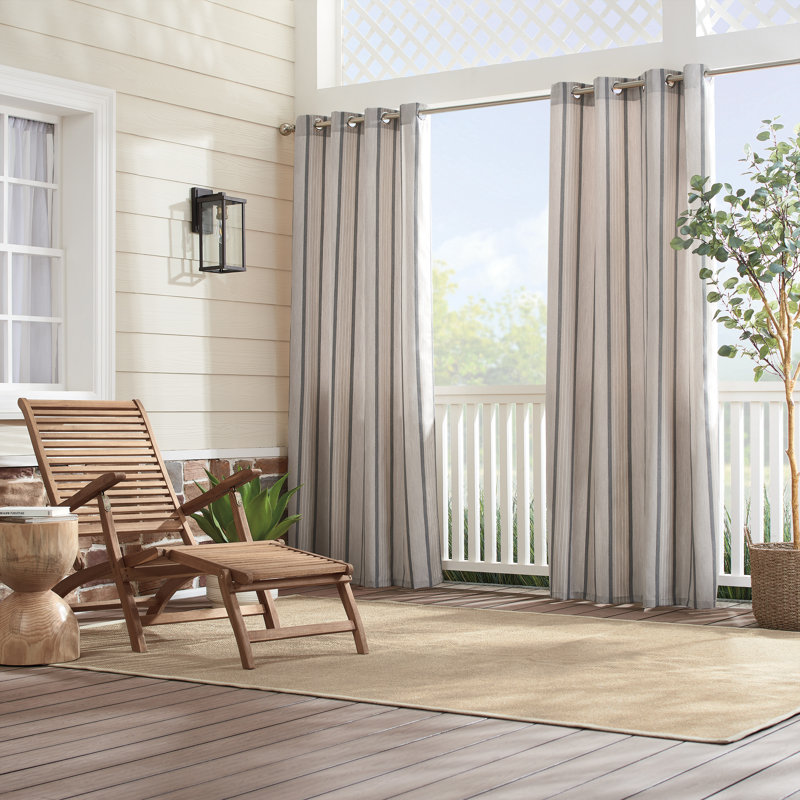 Outdoor Semi Sheer Curtains / Drapes Single Panel, 52" W x 96" L