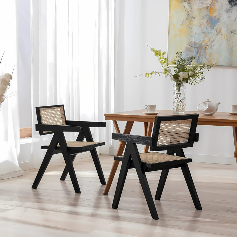 Chaise avec accoudoirs William Cane, Noir