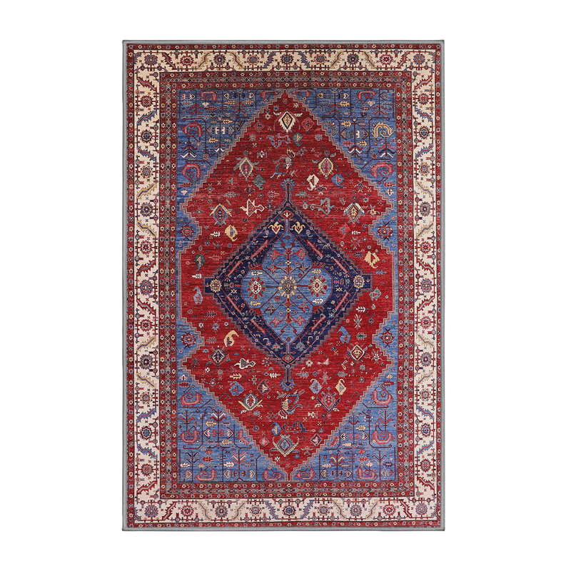 Tapis oriental bleu / rouge, Rectangle 7 pi x 10 pi