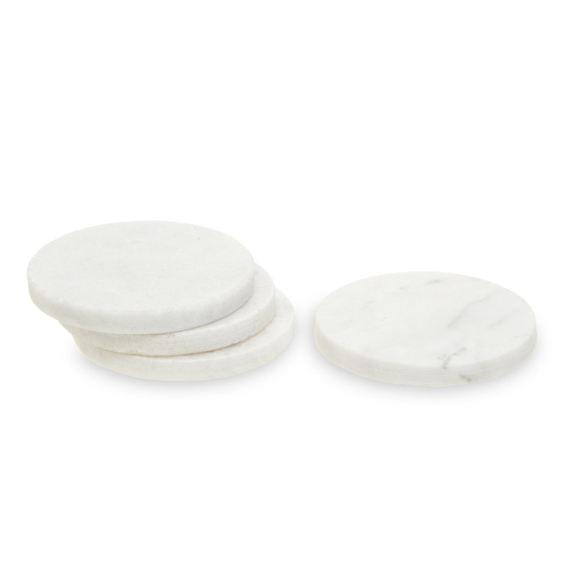 Kindia Marble Round 4 Piece Coaster Set