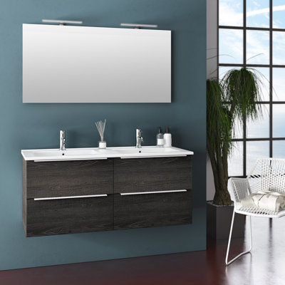 Erica 1210mm Double Bathroom Vanity with Integrated Ceramic Basin