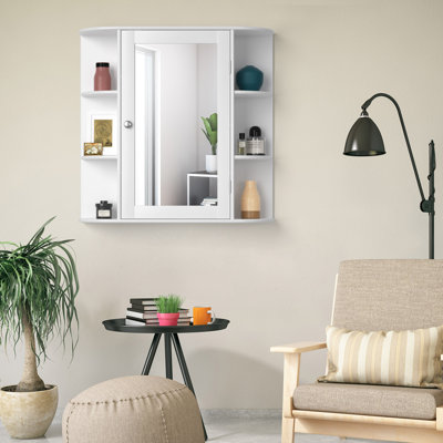Amoriel Surface Framed Mirrored Bathroom Cabinets with Mirror