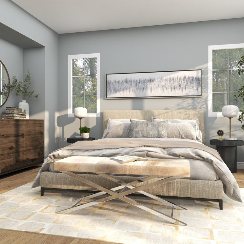 Canvas Abstract Living Room Gray Framed Wall Art with Silver Frame