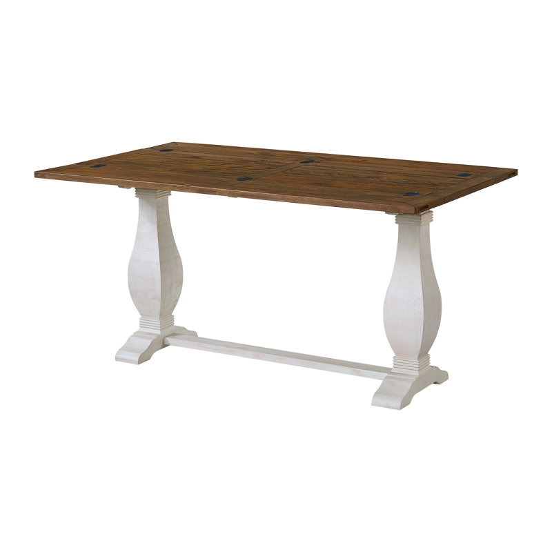 Sarcoline Solid Wood Flip-Top Sofa Console Table, White Stain/Reclaimed Natural