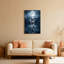 Ensemble de 1 tableau sur toile tendue représentant un loup sous la pleine lune-430714025
