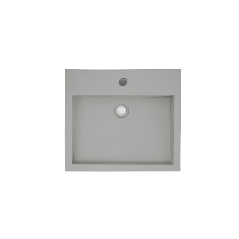 Barclay Ewan 17.875'' Concrete Rectangular Bathroom Sink, Light Gray