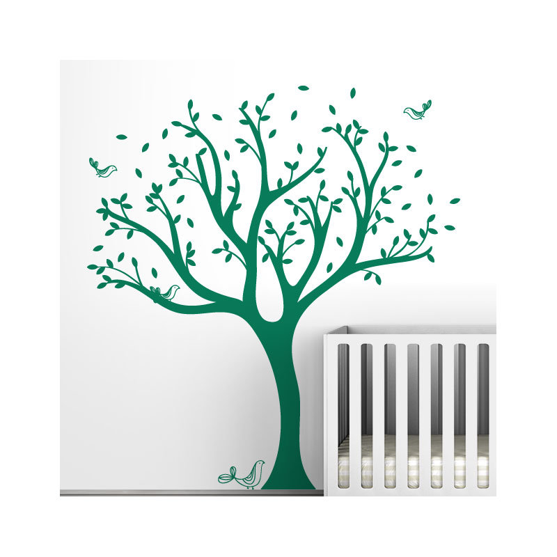 Décalcomanie murale arbre tweet, Vert