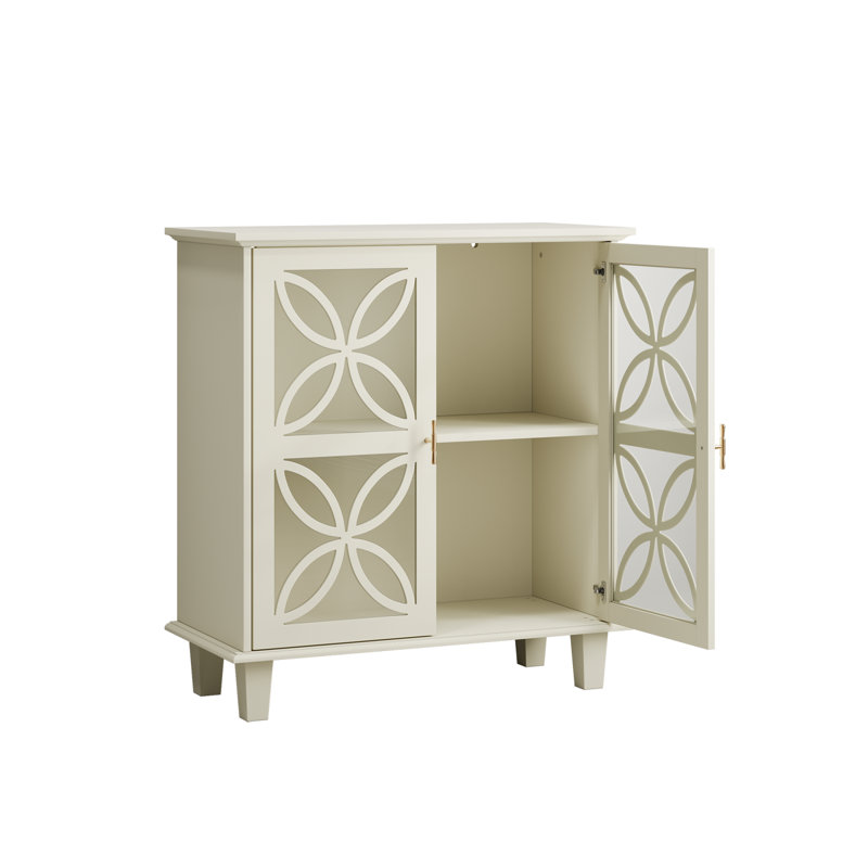 Buffet moderne avec tablettes réglables et portes en verre