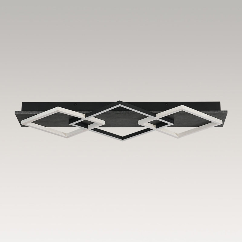 3-light Rectangle Dimmable Led Flush Mount
