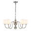 Lustre classique 5 lumières avec abat-jour en verre blanc laiteux Alverta-1072578423