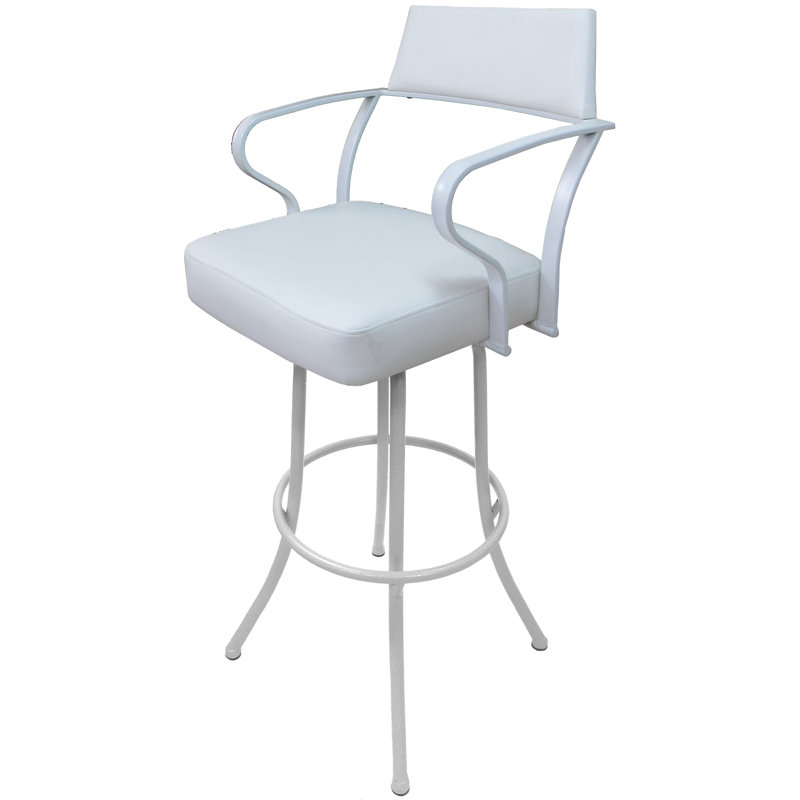 Tabouret pivotant très grand 34,00 po Jabria, Blanc, Lait