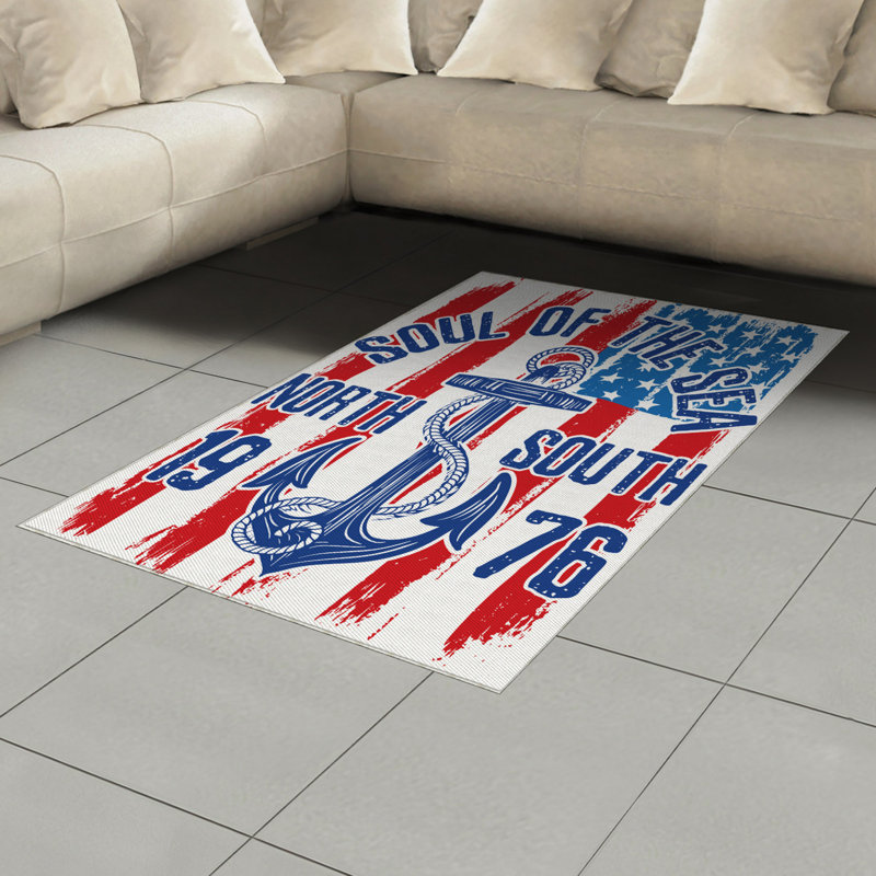 Anchor High Density Long Fiber Poly Threads Decorative Area Rug Carpet, Rectangle 4' x 5'8"