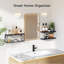 Étagères de salle de bain au-dessus de la toilette avec panier de rangement, tablettes murales flottantes pour l'organisation de la maison et la décoration murale, noir-792724955