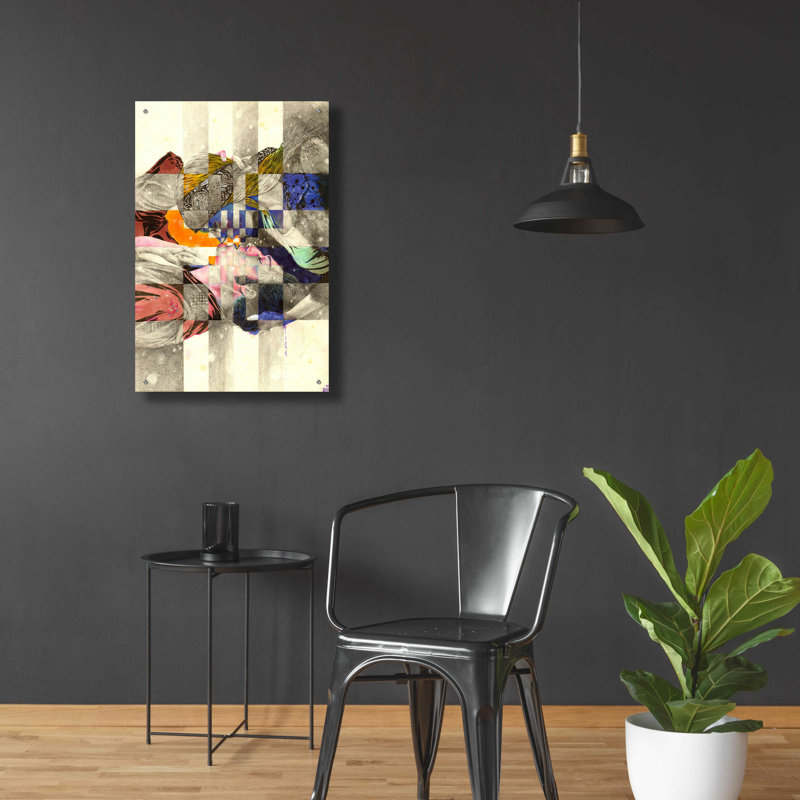 «Kiss II» par MinJae, art mural en verre acrylique, 16 po x 24 po, H 36 po x l 24 po x P 0,2 po