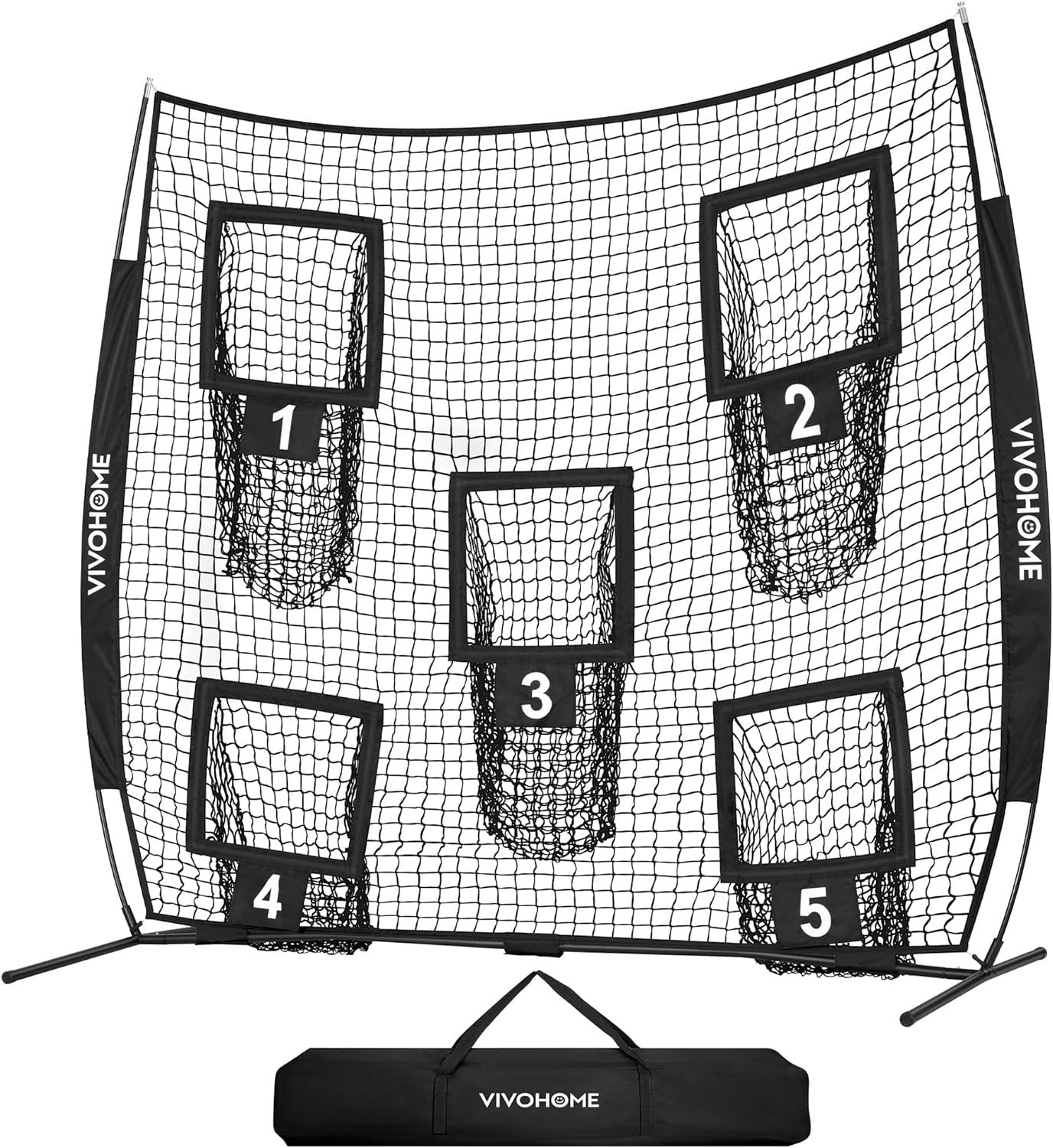 VIVOHOME 7 x 7 ft Football Throwing Net with 5 Throwing Target | Wayfair