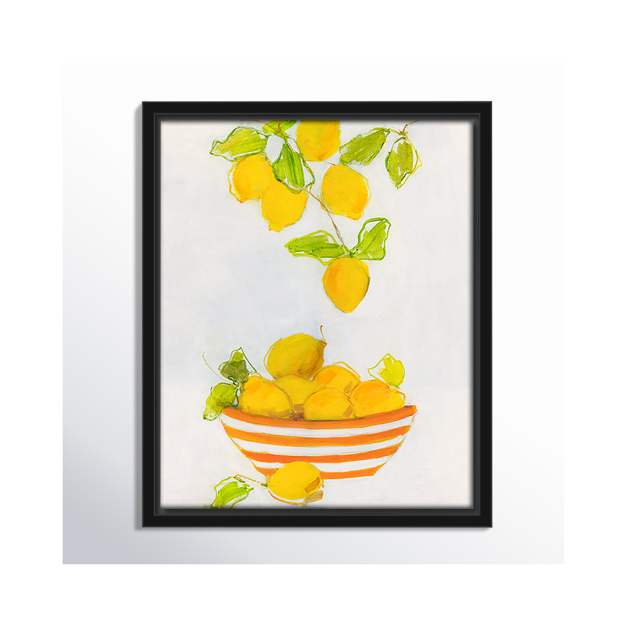 Lemonlicious by Sally Swatland - Painting Print, Black Framed Canvas, 11.5" H x 9.5" W x 2" D