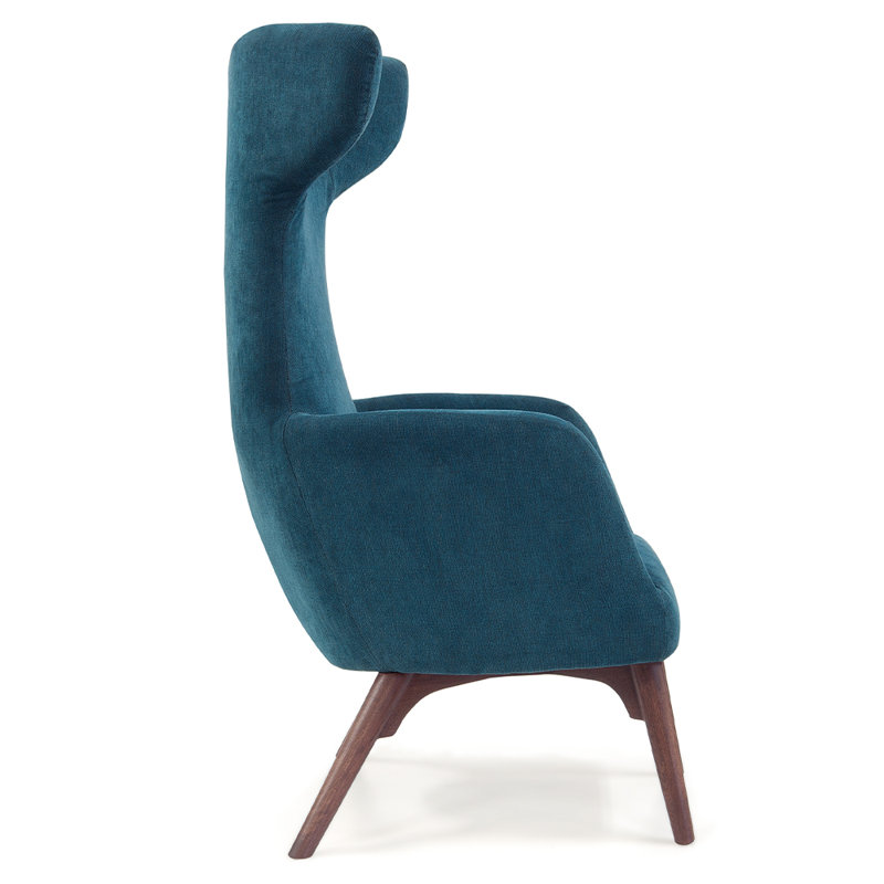 Ohio Wingback Chair, Walnut, Bora Bora 42