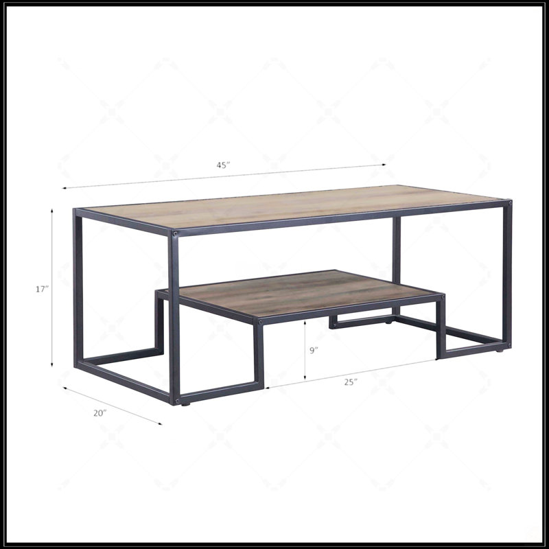 Rectangular Coffee Table With 1 Tier Shelf