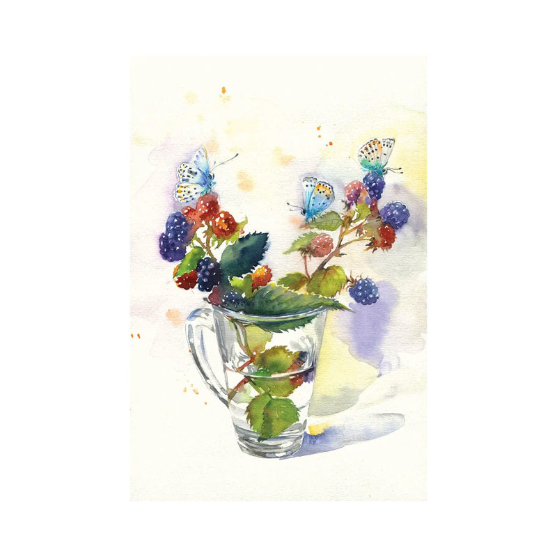 Blackberry 1 Piece Wrapped Canvas Painting, 30.48cm H x 20.32cm W x 1.905cm D