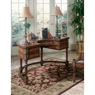 Gowrie Leather Solid Wood Writing Desk