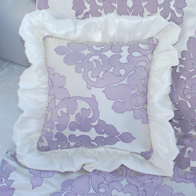 Orchid Petal Ruffled Throw Pillow