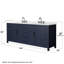 Beckett 84" Freestanding Double Bathroom Vanity with Quartz Top-1178985726-1178985720-1178985722