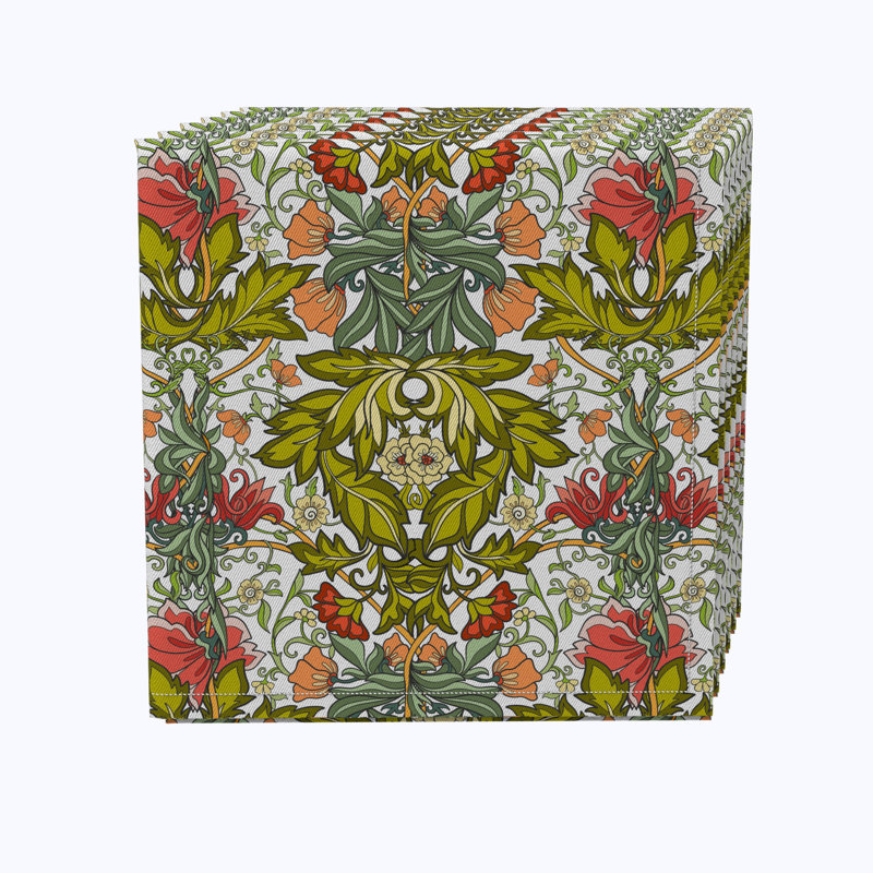 Cardonaghy 100% Cotton Floral Square Napkin