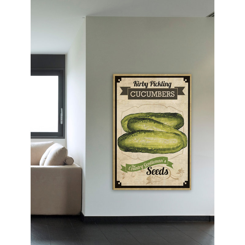 « seed packet cornichon au vinaigre », reproduction d’art sur toile tendue, H 24 po x l 16 po