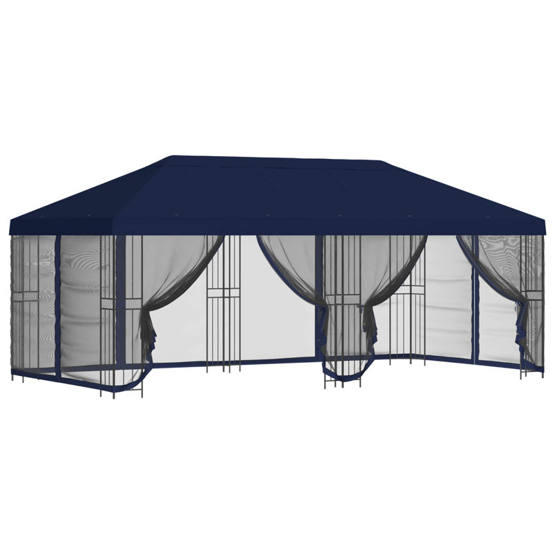 Vidaxl Gazebo Polyester And Steel, Blue