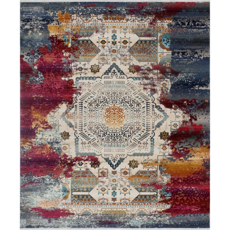 Zermeno Oriental Indoor Rug, Rectangle 3'11" x 5'9"