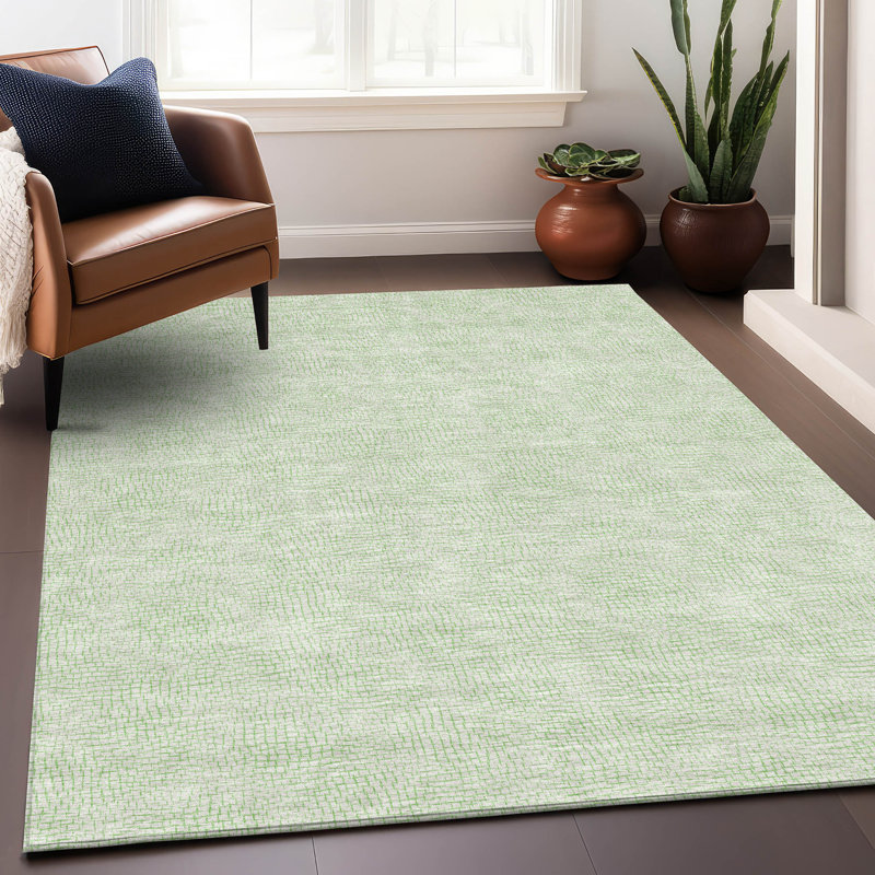 Tapis intérieur / extérieur vert Eleya , 9 pi x 12 pi