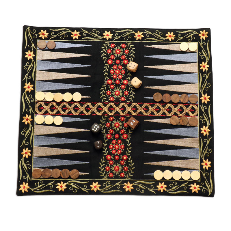 Felipa Bungalow Rose 2 Player Backgammon, Yellow