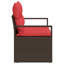  Canapé de jardin 2 places avec coussins en rotin de polyester brun-119273347-119273372