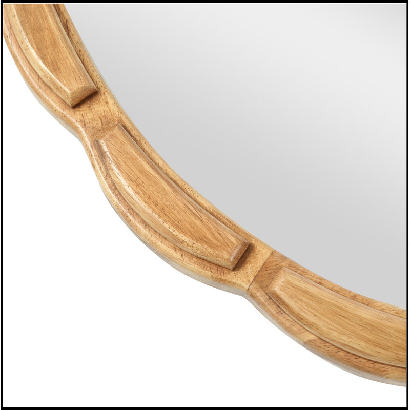 Parrett rond avec cadre en bois, Natural