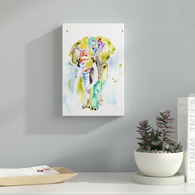 Smarty-Pants Elephant by Jennifer Goldberger - Wrapped Canvas Painting Print -  Dakota Fields, 1E43EDF7828D42AFB2DA44CCA99D4F19