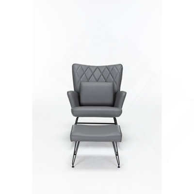 Chaise berçante, fauteuil oscillant, chaise berçante avec coussin lombaire et repose-pieds pour chambre d'enfant / salon / chambre à coucher