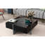 Square Coffee Table, 4 Hidden Storages, Extendable Sliding Tabletop, Glossy, 31.5"X31.5", For Living Room Decoration Table With Storage And Surface, Veneer, Construction-2058491208