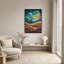 «Teal and Orange Crescent Moon», art mural sur toile-1352536204