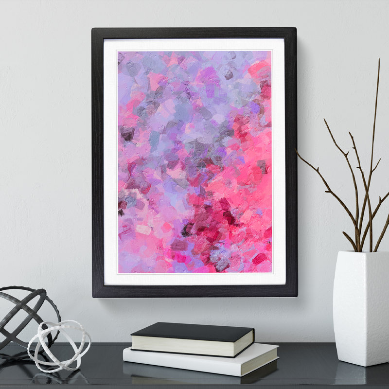 Heart Of Glass Abstract - Single Picture Frame Painting, Black, 64cm H x 46cm W x 2cm D