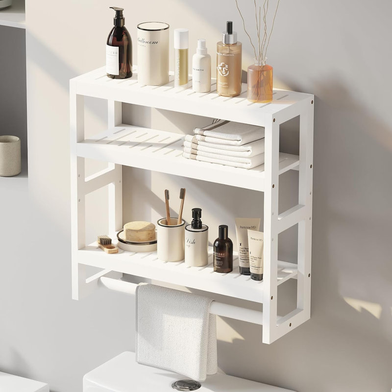 Tablettes de salle de bain Keevie, Blanc