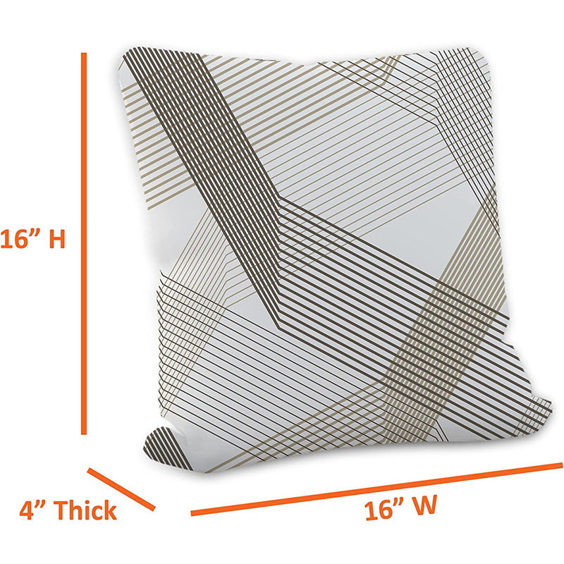 Indoor / Outdoor Abstract White Square Cushion Cover, 40.6cm x 40.6cm