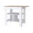 Lisbon Kitchen Island, 3-Tier Shelf And Large Workstation