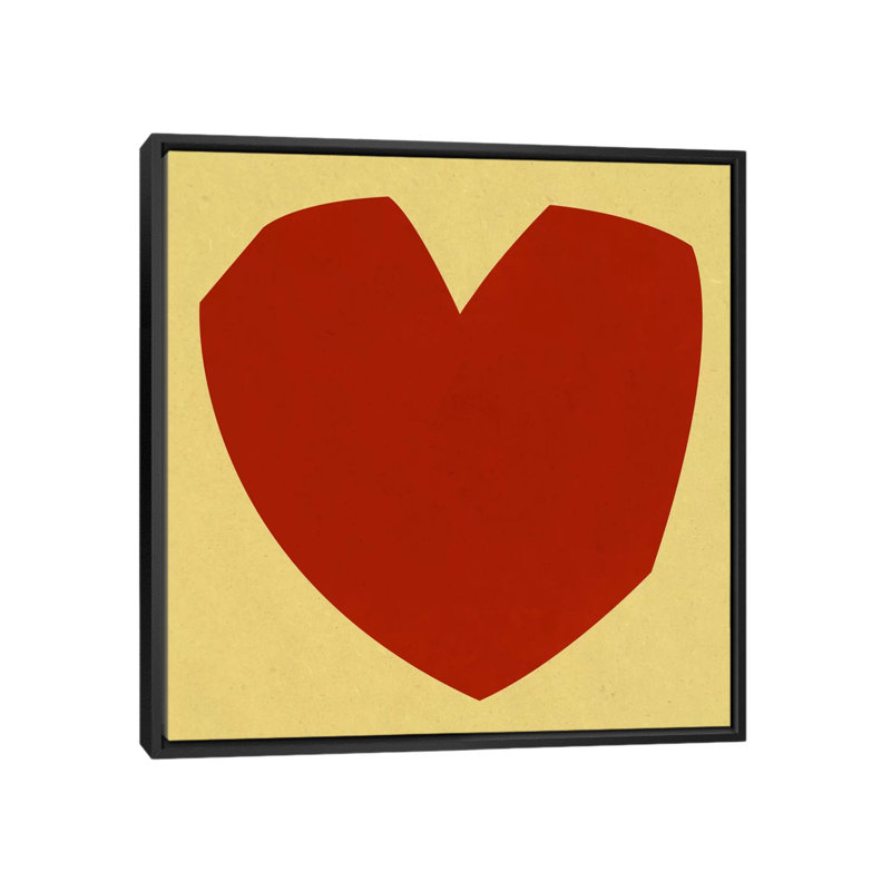 Albree Modern Cut-Out Love, impression sur toile, H 18 po x l 18 po x P 1,5 po, Toile avec cadre flottant noir, Pas de tapis